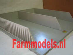 Dubbele Sleufsilo Agri Gio AG13 Kunststof/ plastic items in plastic betonkleur  1:32 