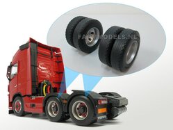 Ø 32.5 mm: 4x Dubbellucht Vrachtwagen & Trailerband/ Transportband 1:32 