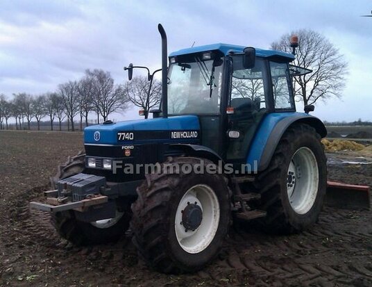 NEW HOLLAND 7740 FORD type logo stickers voor IMBER FORD model Pré-Cut Decals 1:32 Farmmodels.nl 