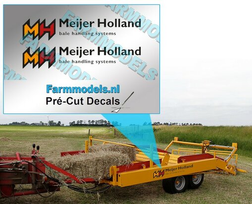 2x MEIJER (Nieuwe Logo) stickers 10 mm hoog Pré-Cut Decals 1:32 Farmmodels.nl