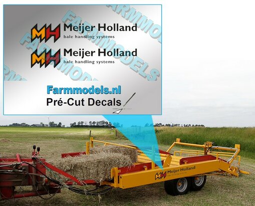 2x MEIJER (Nieuwe Logo) stickers 8 mm hoog Pré-Cut Decals 1:32 Farmmodels.nl