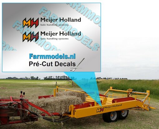 2x MEIJER (Nieuwe Logo) stickers 7 mm hoog Pré-Cut Decals 1:32 Farmmodels.nl