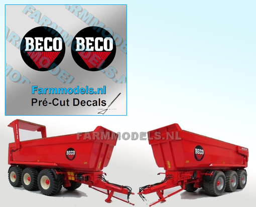 2x BECO logo Ø 34 mm stickers 1:16 Farmmodels.nl