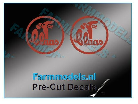 Claas oud logo '1966' 21x21mm Pré-Cut Decals 1:32 Farmmodels.nl