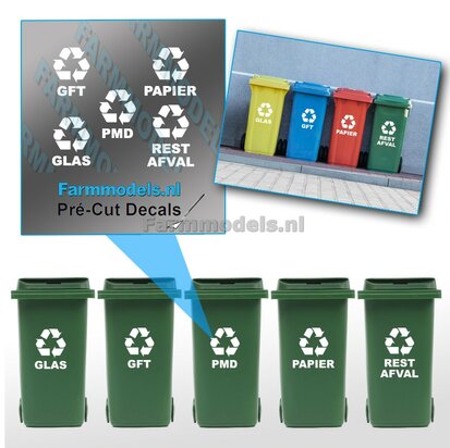 5x Kliko sticker wit op transparante folie, ong. 12 x 16mm. Pr&eacute;-Cut Decals 1:32 Farmmodels.nl