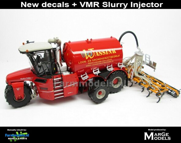 COMBISET: ND-VERVAET Hydro Trike XL, RED TANK + WASSINK LOGO + VMR VEENHUIS Bemester met verkruimelrollen 1:32  MM1819-WASSINK-5-COMBI