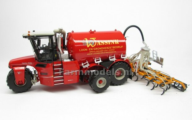 COMBISET: ND-VERVAET Hydro Trike XL, RED TANK + WASSINK LOGO + VMR VEENHUIS Bemester met verkruimelrollen 1:32  MM1819-WASSINK-5-COMBI