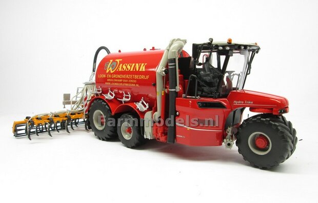 COMBISET: ND-VERVAET Hydro Trike XL, RED TANK + WASSINK LOGO + VMR VEENHUIS Bemester met verkruimelrollen 1:32  MM1819-WASSINK-5-COMBI