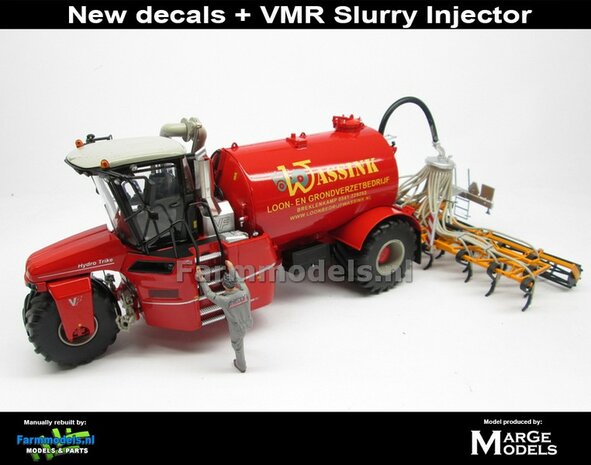 COMBISET: ND-VERVAET Hydro Trike, RED TANK + WASSINK LOGO + VMR VEENHUIS Bemester met verkruimelrollen 1:32  MM1819-WASSINK-3-COMBI