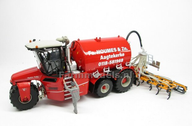 COMBISET: ND-VERVAET Hydro Trike XL, RED TANK + HOUMES LOGO + VMR VEENHUIS Bemester met verkruimelrollen 1:32 Marge Models  MM1819-HOUMES-5-COMBI