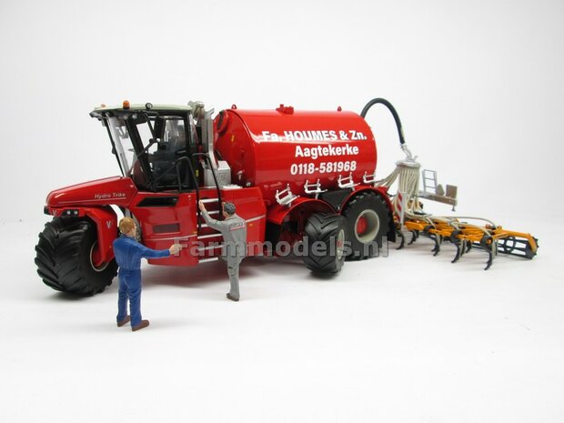 COMBISET: ND-VERVAET Hydro Trike XL, RED TANK + HOUMES LOGO + VMR VEENHUIS Bemester met verkruimelrollen 1:32 Marge Models  MM1819-HOUMES-5-COMBI