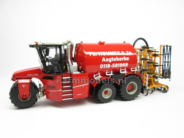 COMBISET: ND-VERVAET Hydro Trike XL, RED TANK + HOUMES LOGO + VMR VEENHUIS Bemester met verkruimelrollen 1:32 Marge Models  MM1819-HOUMES-5-COMBI