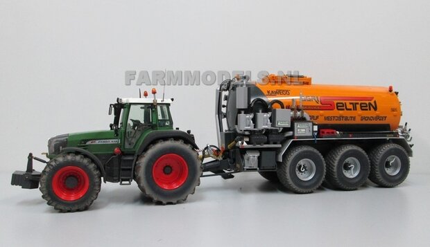 645. Selten volop in de mest met 3x Kaweco 3 asser mesttank met Eijkelkamp monster cabinet , 2x Fendt 930 en Fendt 824