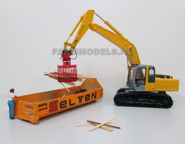 Sorteergrijper BOUWKIT voor snelwisselset nr. 68000-68025 Rupskraan ROS New Holland / Hitachi 1:32 (HTD)       