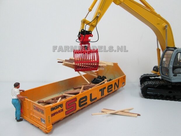 Sorteergrijper BOUWKIT voor snelwisselset nr. 68000-68025 Rupskraan ROS New Holland / Hitachi 1:32 (HTD)       