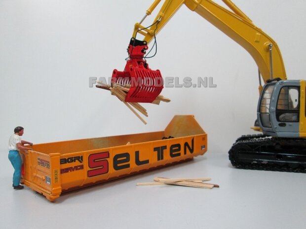 Sorteergrijper BOUWKIT voor snelwisselset nr. 68000-68025 Rupskraan ROS New Holland / Hitachi 1:32 (HTD)       