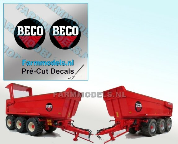 2x BECO logo &Oslash; 20 mm stickers/ Pr&eacute;-Cut Decals 1:32 Farmmodels.nl 