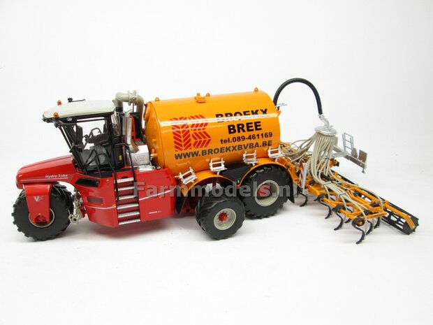 COMBISET: ND-VERVAET Hydro Trike XL, YELLOW TANK + BROEKX LOGO + VMR VEENHUIS Bemester met verkruimelrollen 1:32  MM1819-BROEKX-5-COMBI