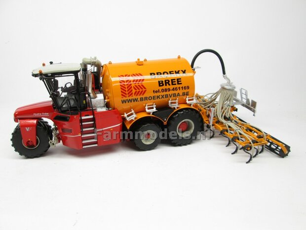 COMBISET: ND-VERVAET Hydro Trike XL, YELLOW TANK + BROEKX LOGO + VMR VEENHUIS Bemester met verkruimelrollen 1:32  MM1819-BROEKX-5-COMBI