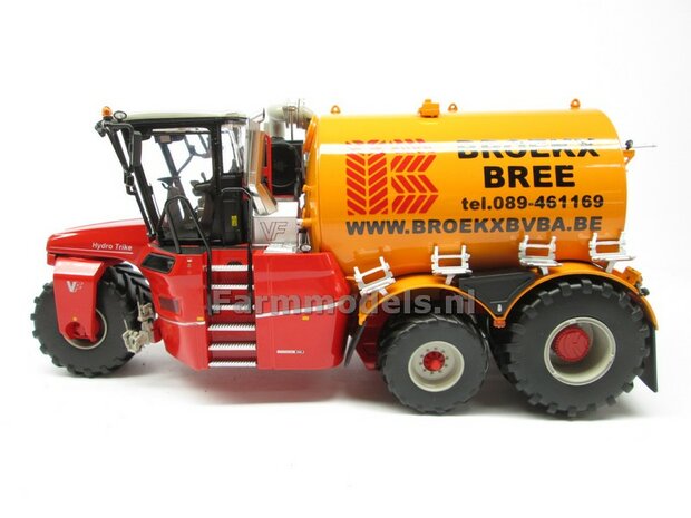 COMBISET: ND-VERVAET Hydro Trike XL, YELLOW TANK + BROEKX LOGO + VMR VEENHUIS Bemester met verkruimelrollen 1:32  MM1819-BROEKX-5-COMBI