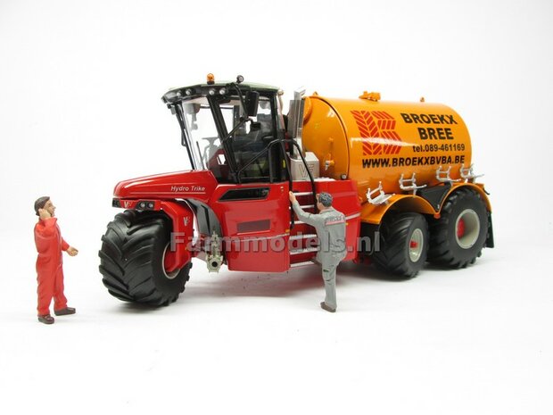 COMBISET: ND-VERVAET Hydro Trike XL, YELLOW TANK + BROEKX LOGO + VMR VEENHUIS Bemester met verkruimelrollen 1:32  MM1819-BROEKX-5-COMBI