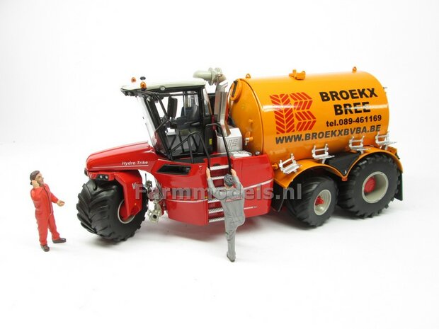 COMBISET: ND-VERVAET Hydro Trike XL, YELLOW TANK + BROEKX LOGO + VMR VEENHUIS Bemester met verkruimelrollen 1:32  MM1819-BROEKX-5-COMBI