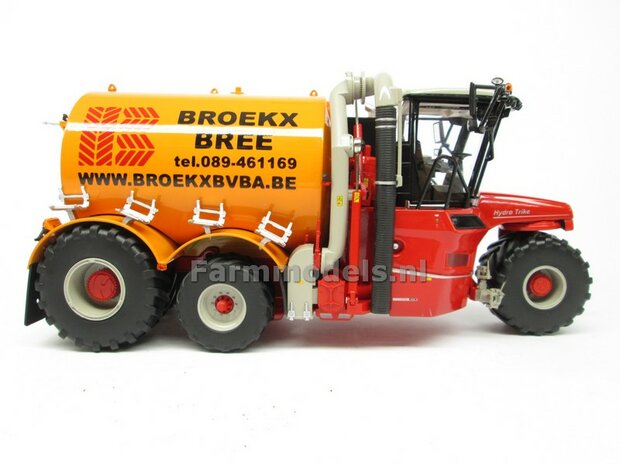 COMBISET: ND-VERVAET Hydro Trike XL, YELLOW TANK + BROEKX LOGO + VMR VEENHUIS Bemester met verkruimelrollen 1:32  MM1819-BROEKX-5-COMBI