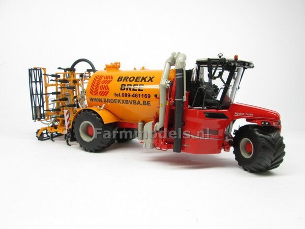 COMBISET: ND-VERVAET Hydro Trike + VEENHUIS Bouwlandbemester (Verkruimelrollen) YELLOW TANK + BROEKX LOGO 1:32 Marge Models  MM1819-BROEKX-3-COMBI