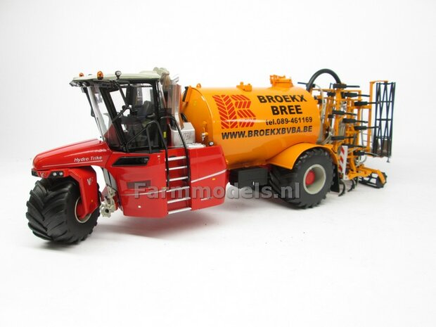 COMBISET: ND-VERVAET Hydro Trike + VEENHUIS Bouwlandbemester (Verkruimelrollen) YELLOW TANK + BROEKX LOGO 1:32 Marge Models  MM1819-BROEKX-3-COMBI