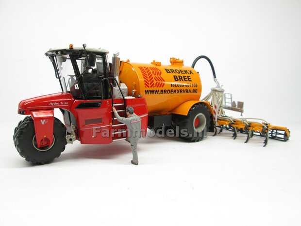 COMBISET: ND-VERVAET Hydro Trike + VEENHUIS Bouwlandbemester (Verkruimelrollen) YELLOW TANK + BROEKX LOGO 1:32 Marge Models  MM1819-BROEKX-3-COMBI