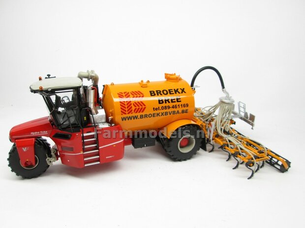 COMBISET: ND-VERVAET Hydro Trike + VEENHUIS Bouwlandbemester (Verkruimelrollen) YELLOW TANK + BROEKX LOGO 1:32 Marge Models  MM1819-BROEKX-3-COMBI