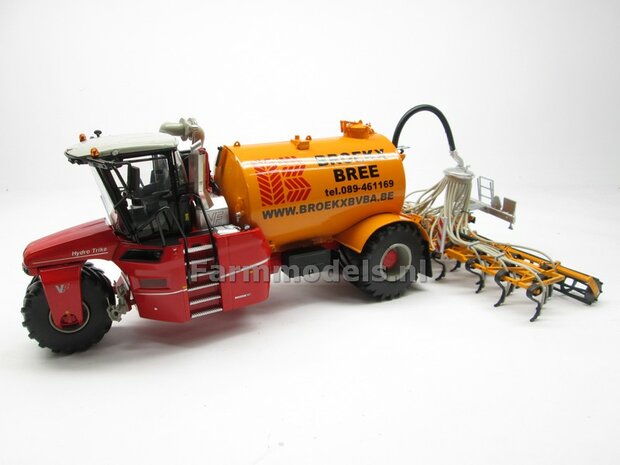 COMBISET: ND-VERVAET Hydro Trike + VEENHUIS Bouwlandbemester (Verkruimelrollen) YELLOW TANK + BROEKX LOGO 1:32 Marge Models  MM1819-BROEKX-3-COMBI