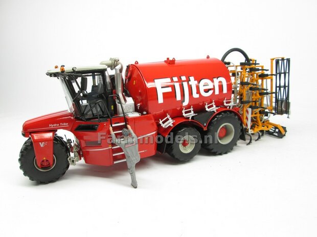 COMBISET: ND-VERVAET Hydro Trike XL, RED TANK + FIJTEN LOGO + VMR VEENHUIS Bemester met verkruimelrollen 1:32 Marge Models  MM1819-FIJTEN-5-COMBI