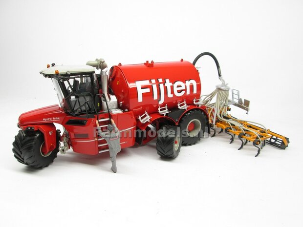 COMBISET: ND-VERVAET Hydro Trike XL, RED TANK + FIJTEN LOGO + VMR VEENHUIS Bemester met verkruimelrollen 1:32 Marge Models  MM1819-FIJTEN-5-COMBI