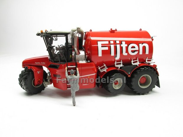 COMBISET: ND-VERVAET Hydro Trike XL, RED TANK + FIJTEN LOGO + VMR VEENHUIS Bemester met verkruimelrollen 1:32 Marge Models  MM1819-FIJTEN-5-COMBI