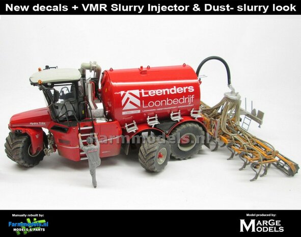 COMBISET: Dirty &amp; ND-VERVAET Hydro Trike XL STOF- &amp; MESTLOOK + VEENHUIS Bouwlandbemester (Verkruimelrollen) RED TANK + Leenders LOGO 1:32   MM1819-Leenders-5-COMBI-D