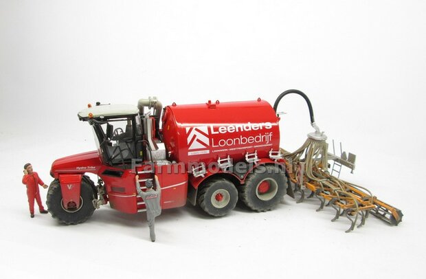 COMBISET: Dirty &amp; ND-VERVAET Hydro Trike XL STOF- &amp; MESTLOOK + VEENHUIS Bouwlandbemester (Verkruimelrollen) RED TANK + Leenders LOGO 1:32   MM1819-Leenders-5-COMBI-D