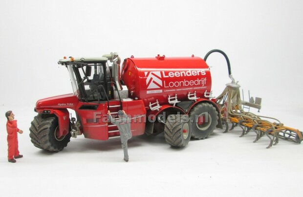 COMBISET: Dirty &amp; ND-VERVAET Hydro Trike XL STOF- &amp; MESTLOOK + VEENHUIS Bouwlandbemester (Verkruimelrollen) RED TANK + Leenders LOGO 1:32   MM1819-Leenders-5-COMBI-D