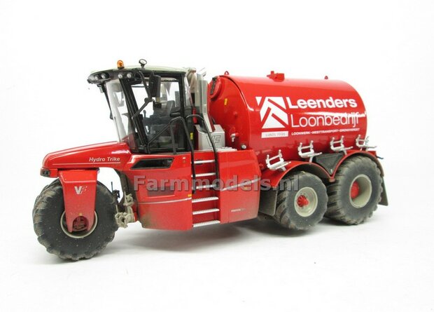 COMBISET: Dirty &amp; ND-VERVAET Hydro Trike XL STOF- &amp; MESTLOOK + VEENHUIS Bouwlandbemester (Verkruimelrollen) RED TANK + Leenders LOGO 1:32   MM1819-Leenders-5-COMBI-D