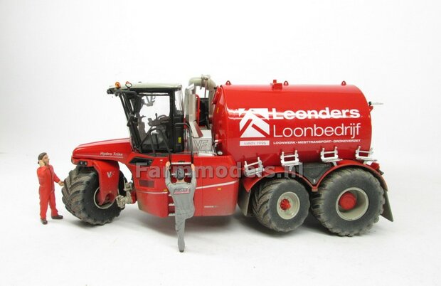 COMBISET: Dirty &amp; ND-VERVAET Hydro Trike XL STOF- &amp; MESTLOOK + VEENHUIS Bouwlandbemester (Verkruimelrollen) RED TANK + Leenders LOGO 1:32   MM1819-Leenders-5-COMBI-D