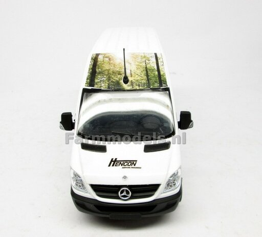 HENCON AXSEL JOHN DEERE Custom Made Mercedes-Benz Sprinter WIT + opdruk Hencon Forestry 1:32  MM1905-01-R 