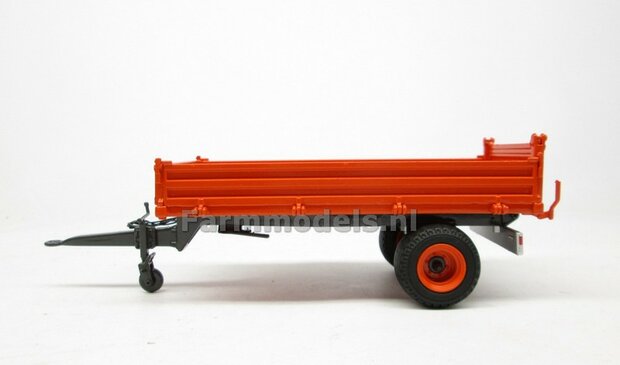 VOORBEELD FOTOS Rebuilt: Enkel asser Bakkenwagen oranje en grijs geschikt voor div. mobiele kranen &amp; shovels 1:32 