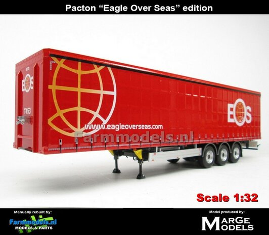 Rebuilt: EAS Eagle Over Seas PACTON Schuifzeil Trailer 1:32 Marge Models   MM1902-01-R  
