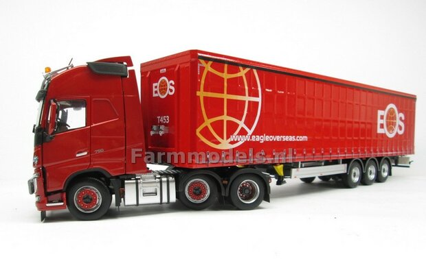 Rebuilt: EAS Eagle Over Seas PACTON Schuifzeil Trailer 1:32 Marge Models   MM1902-01-R  