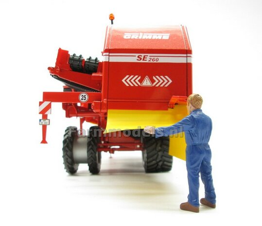 Voorbeeld foto&#039;s Rebuilt Grimme SE260 bunker verstek rooier op Dubbellucht Cultuurwielen set + brede Vredestein band 1:32 Wiking WK77816  