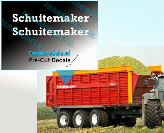 Schuitemaker WIT op transparante folie 7.5 mm hoog Pr&eacute;-Cut Decals 1:32 Farmmodels.nl 