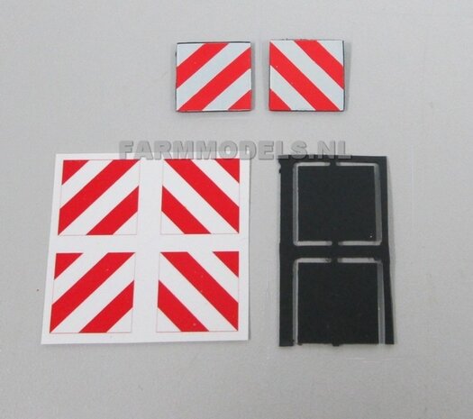 2x Breedteschild zwart 14 x 14 mm + 4x verdrijving stickers  Pr&eacute; Cut decals 1:32          