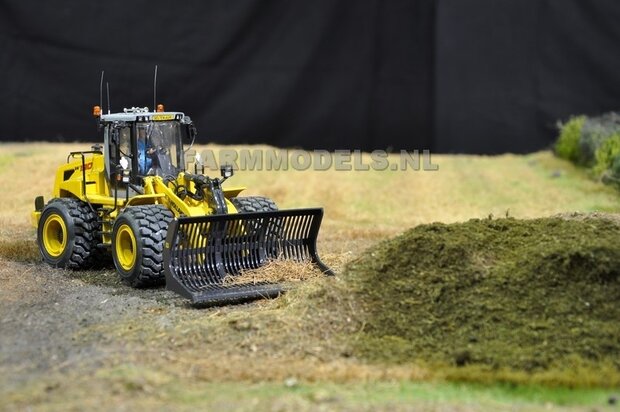VOORBEELD FOTO&#039;S: Puinriek 100mm handgebouwd t.b.v. New Holland Shovel ROS, geschikt vooro.a. snelwissel koppeling 510005 t/m 510095 &amp; Volvo VAB-STD van AT &amp; Claas Torion/ Liebherr L 556 van Wiking modellen