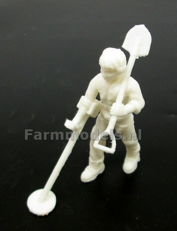 Metaaldetectorist ONBEWERKT 3D geprint 1:32