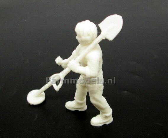 Metaaldetectorist ONBEWERKT 3D geprint 1:32